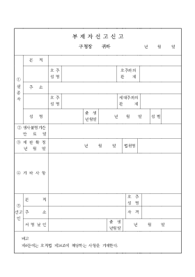 부재자선고신고 부재자선고신고